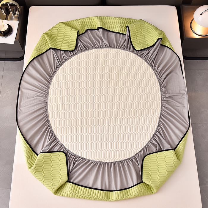 91家纺网 家纺一手货源 找家纺 炫拼家纺 2025春夏新款0.5加厚床笠乳胶凉席-小飞马系列 小飞马-仙草绿