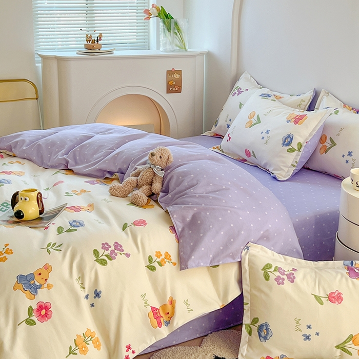 91家纺网 家纺一手货源 找家纺 世爵 2025新款磨毛印花单被套 彼得兔