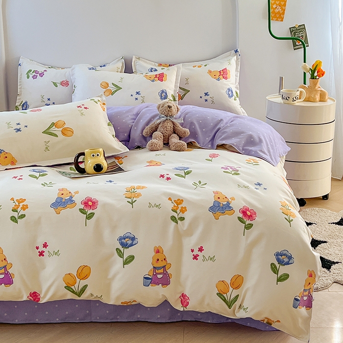 91家纺网 家纺一手货源 找家纺 世爵 2025新款磨毛印花单被套 彼得兔