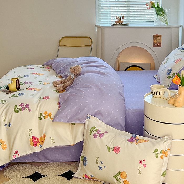 91家纺网 家纺一手货源 找家纺 世爵 2025新款磨毛印花单被套 彼得兔