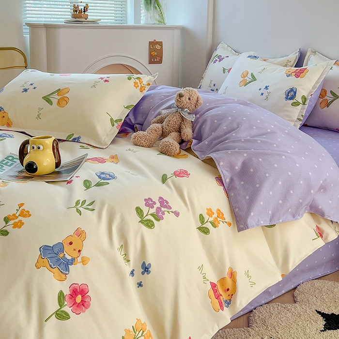 91家纺网 家纺一手货源 找家纺 世爵 2025新款磨毛印花单被套 彼得兔