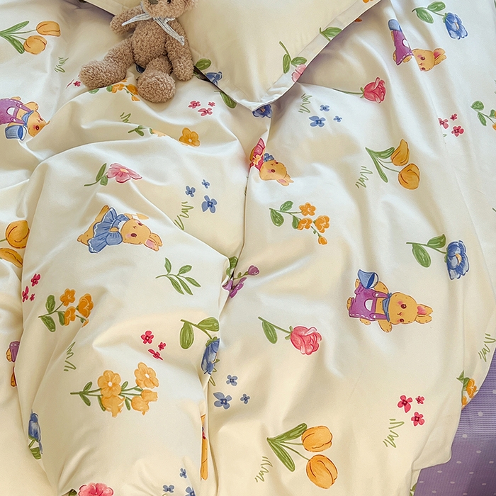 91家纺网 家纺一手货源 找家纺 世爵 2025新款磨毛印花单被套 彼得兔