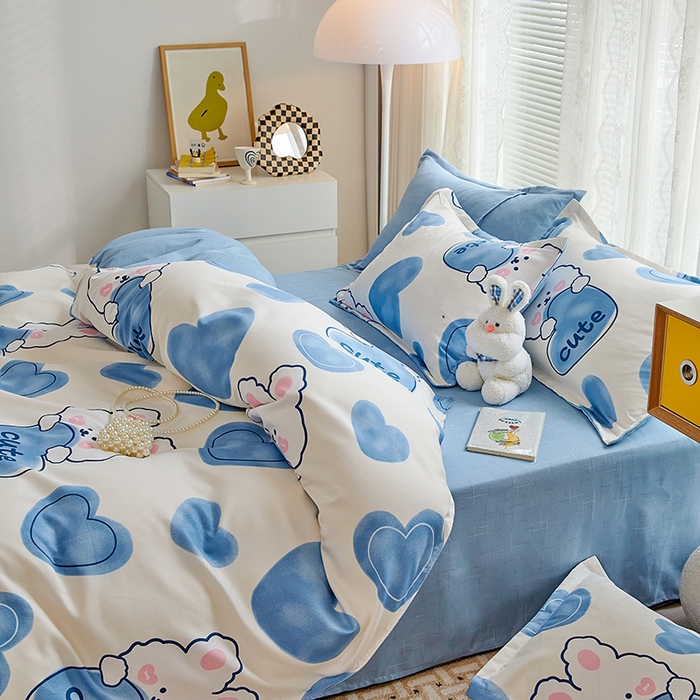 91家纺网 家纺一手货源 找家纺 世爵 2025新款磨毛印花单被套 美丽兔