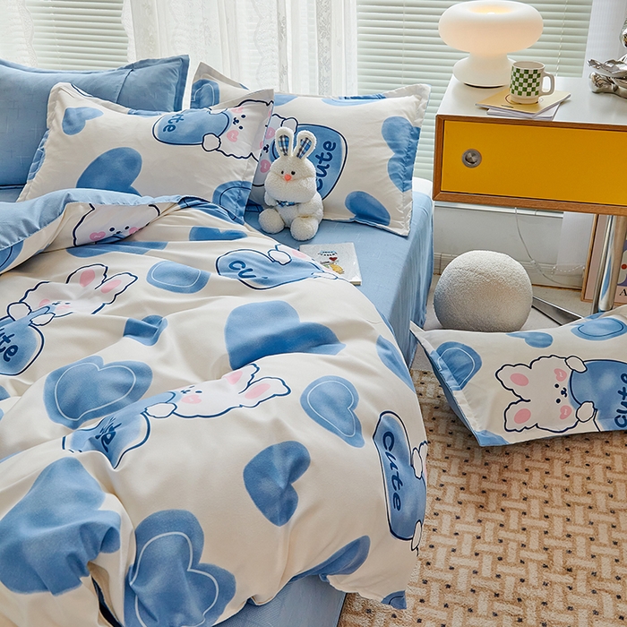 91家纺网 家纺一手货源 找家纺 世爵 2025新款磨毛印花单被套 美丽兔