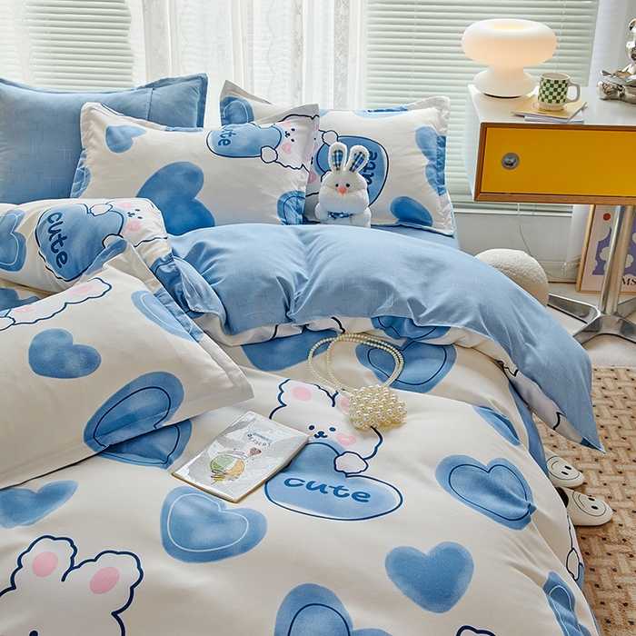 91家纺网 家纺一手货源 找家纺 世爵 2025新款磨毛印花单被套 美丽兔