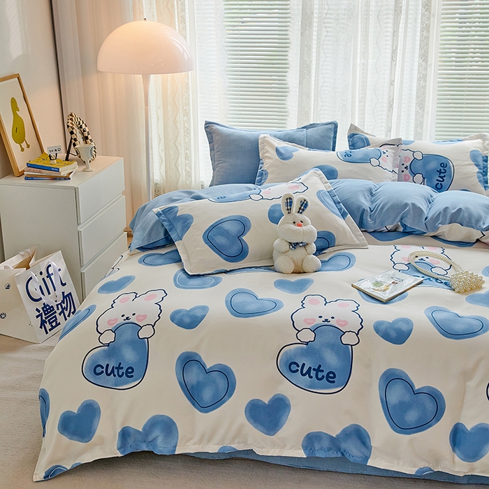 91家纺网 家纺一手货源 找家纺 世爵 2025新款磨毛印花单被套 美丽兔