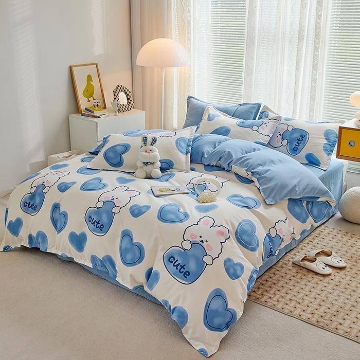 91家纺网 家纺一手货源 找家纺 世爵 2025新款磨毛印花单被套 美丽兔