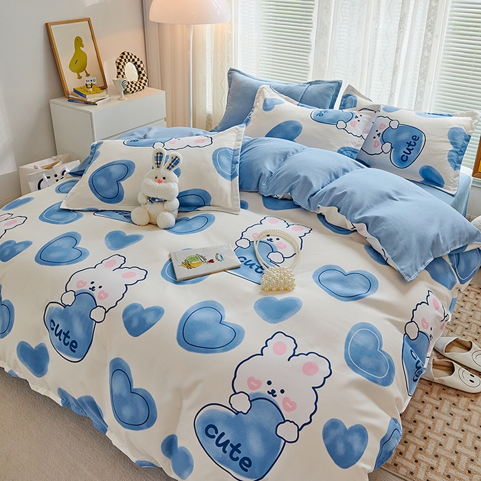 91家纺网 家纺一手货源 找家纺 世爵 2025新款磨毛印花单被套 美丽兔