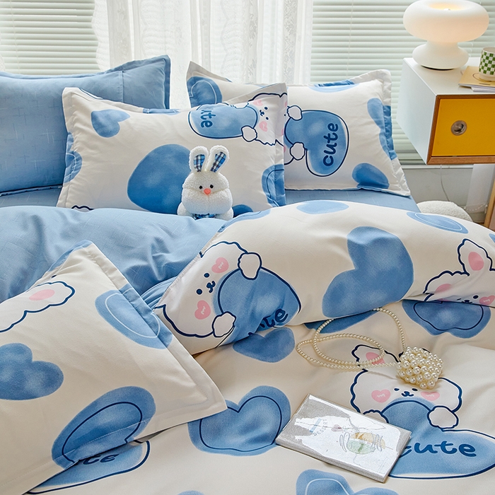 91家纺网 家纺一手货源 找家纺 世爵 2025新款磨毛印花单被套 美丽兔