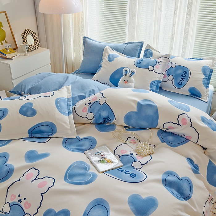 91家纺网 家纺一手货源 找家纺 世爵 2025新款磨毛印花单被套 美丽兔