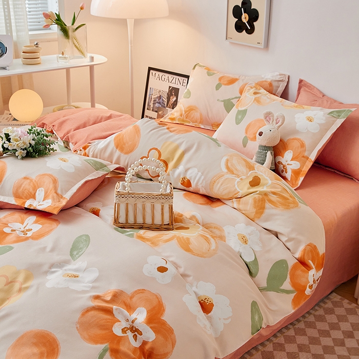 91家纺网 家纺一手货源 找家纺 世爵 2025新款磨毛印花单被套 暖阳花开