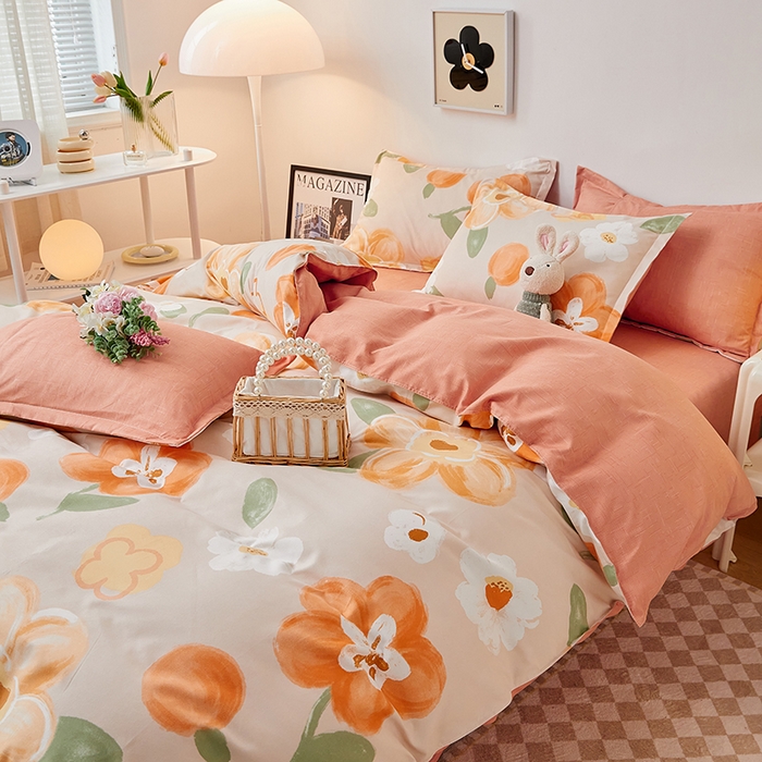 91家纺网 家纺一手货源 找家纺 世爵 2025新款磨毛印花单被套 暖阳花开