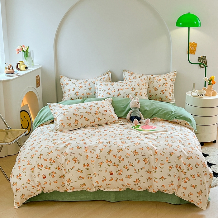 世爵 2025新款磨毛印花单被套 花小兔