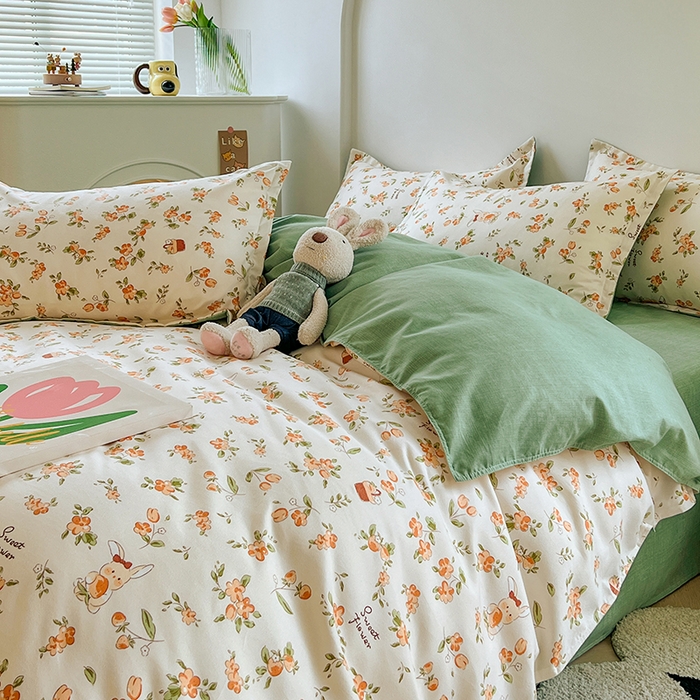 91家纺网 家纺一手货源 找家纺 世爵 2025新款磨毛印花单被套 花小兔