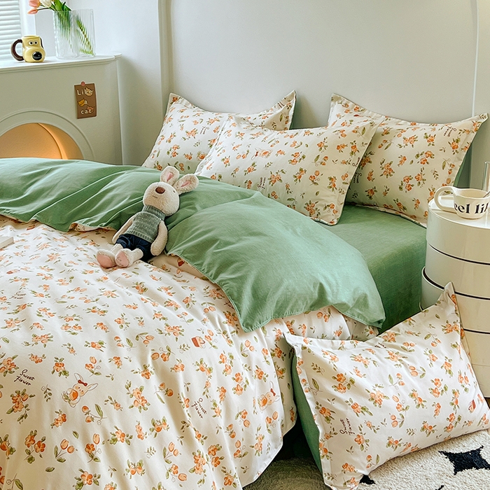 91家纺网 家纺一手货源 找家纺 世爵 2025新款磨毛印花单被套 花小兔