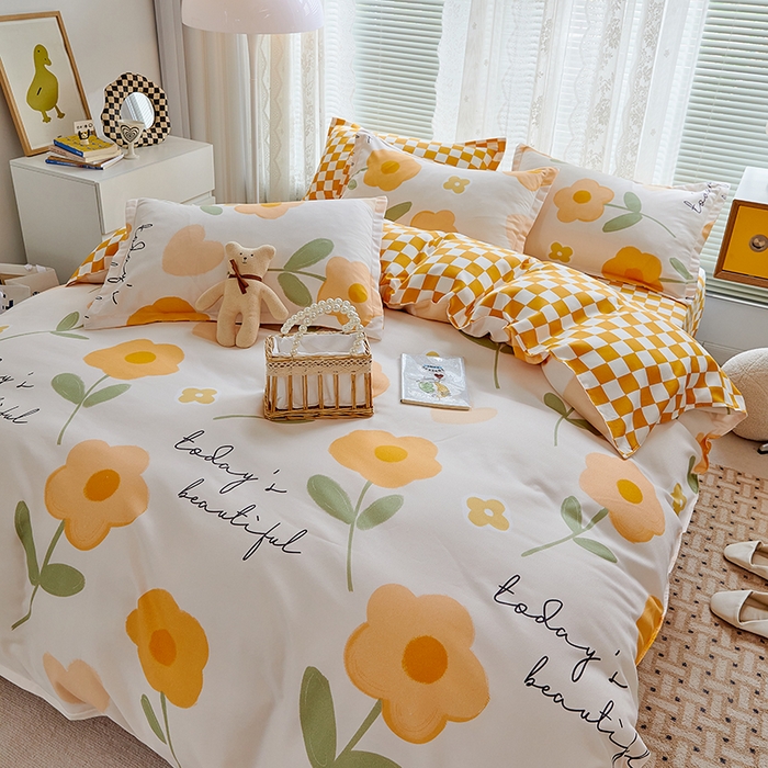 91家纺网 家纺一手货源 找家纺 世爵 2025新款磨毛印花单被套 恋上花