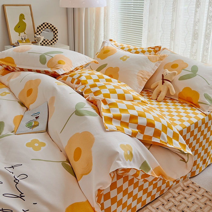 91家纺网 家纺一手货源 找家纺 世爵 2025新款磨毛印花单被套 恋上花