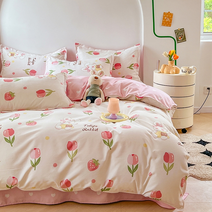 91家纺网 家纺一手货源 找家纺 世爵 2025新款磨毛印花单被套 洛神玫瑰