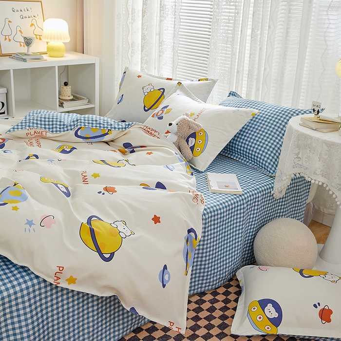 91家纺网 家纺一手货源 找家纺 世爵 2025新款磨毛印花单被套 星际探险