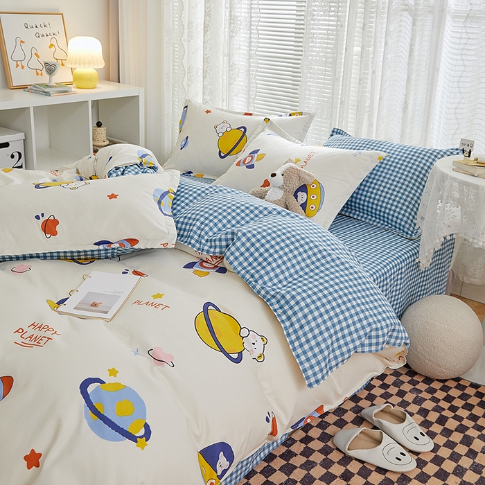 91家纺网 家纺一手货源 找家纺 世爵 2025新款磨毛印花单被套 星际探险