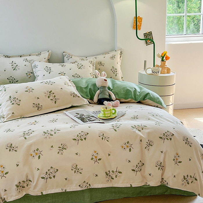 91家纺网 家纺一手货源 找家纺 世爵家纺 2023新款亲肤印花磨毛四件套 花香满园