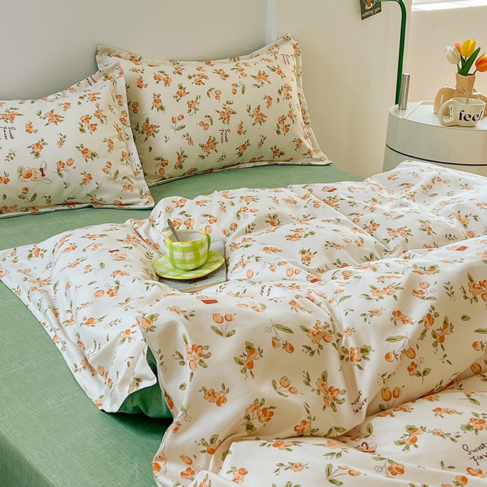 91家纺网 家纺一手货源 找家纺 世爵家纺 2023新款亲肤印花磨毛四件套 花小兔