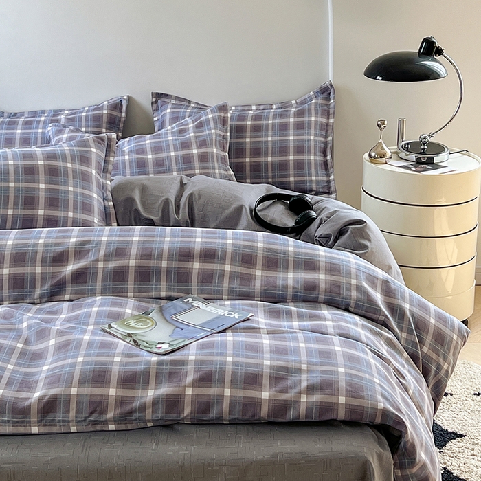 91家纺网 家纺一手货源 找家纺 世爵家纺 2023新款亲肤印花磨毛四件套 玫丽莎-蓝