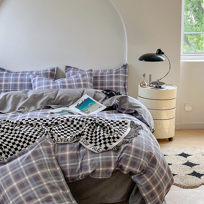 91家纺网 家纺一手货源 找家纺 世爵家纺 2023新款亲肤印花磨毛四件套 玫丽莎-蓝