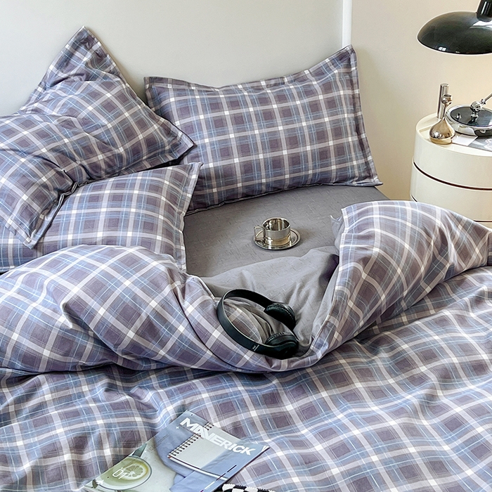 91家纺网 家纺一手货源 找家纺 世爵家纺 2023新款亲肤印花磨毛四件套 玫丽莎-蓝