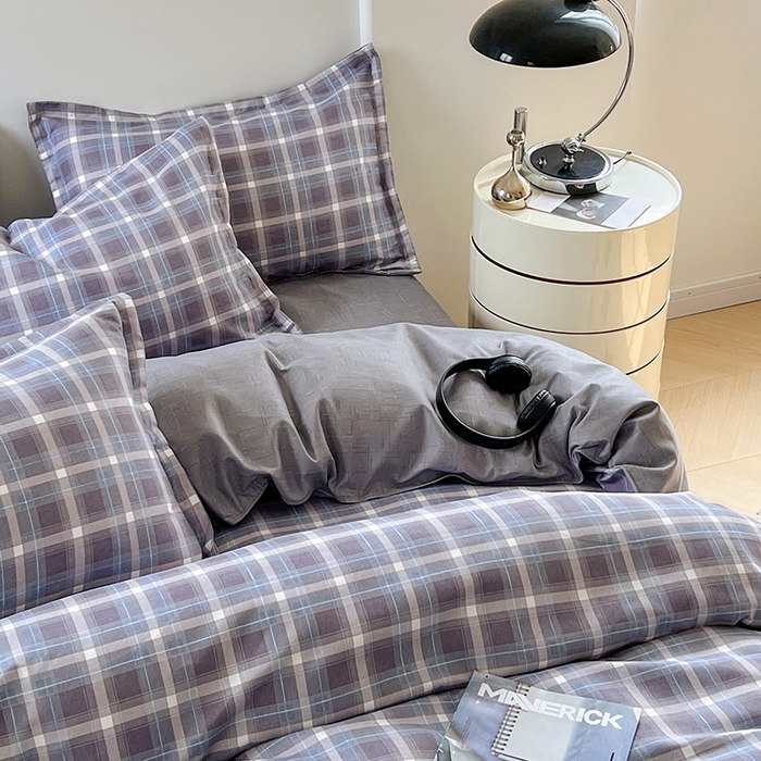 91家纺网 家纺一手货源 找家纺 世爵家纺 2023新款亲肤印花磨毛四件套 玫丽莎-蓝