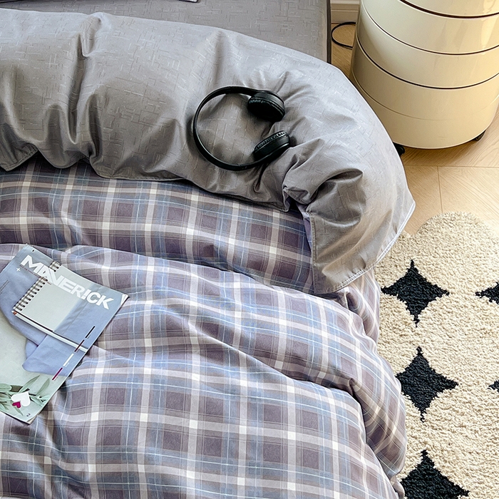 91家纺网 家纺一手货源 找家纺 世爵家纺 2023新款亲肤印花磨毛四件套 玫丽莎-蓝