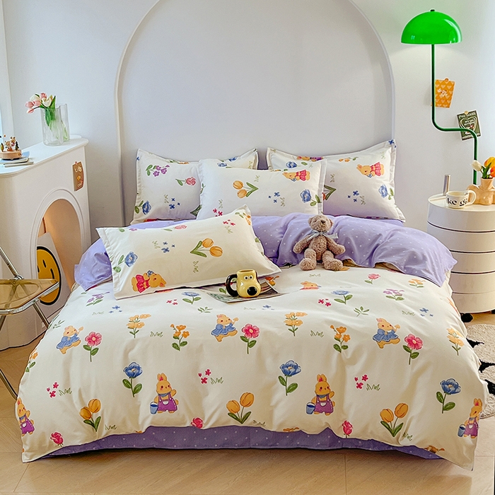 世爵家纺 2023新款亲肤印花磨毛四件套 彼得兔