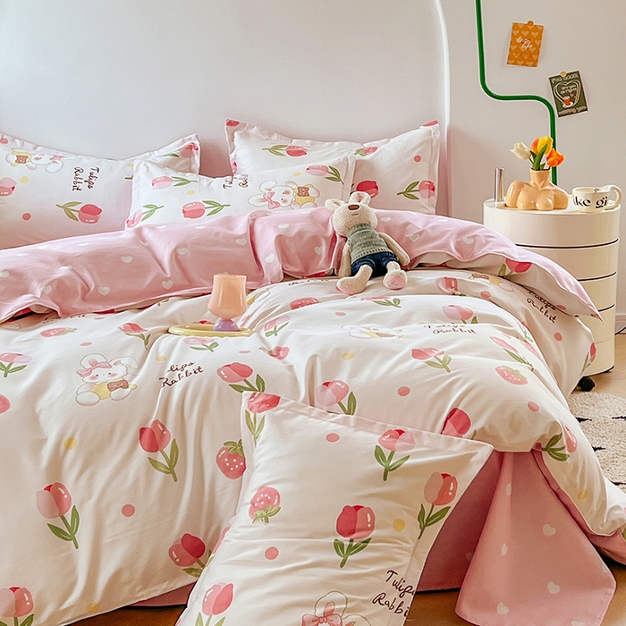 91家纺网 家纺一手货源 找家纺 世爵家纺 2023新款亲肤印花磨毛四件套 洛神玫瑰