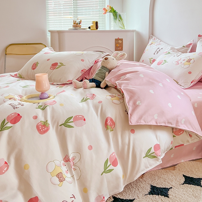 91家纺网 家纺一手货源 找家纺 世爵家纺 2023新款亲肤印花磨毛四件套 洛神玫瑰