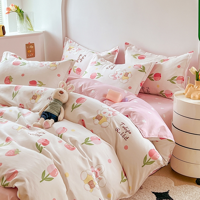 91家纺网 家纺一手货源 找家纺 世爵家纺 2023新款亲肤印花磨毛四件套 洛神玫瑰