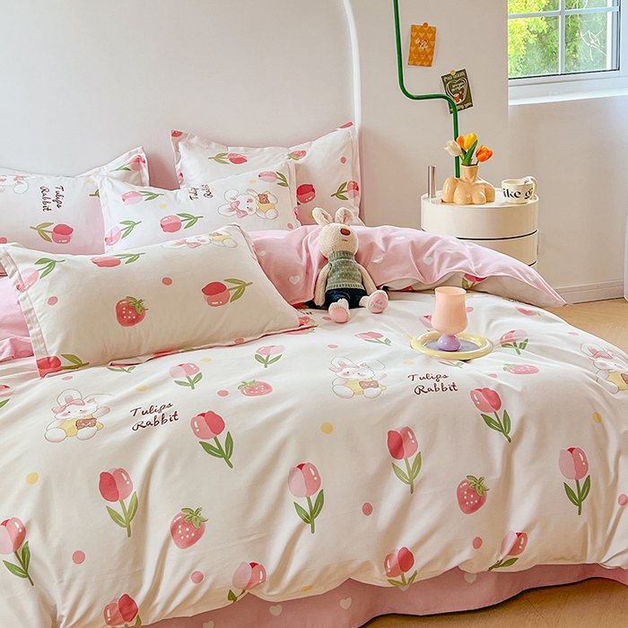 91家纺网 家纺一手货源 找家纺 世爵家纺 2023新款亲肤印花磨毛四件套 洛神玫瑰