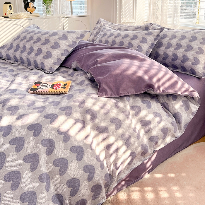 91家纺网 家纺一手货源 找家纺 世爵家纺 2023新款亲肤印花磨毛四件套 心海