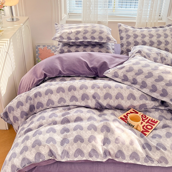 91家纺网 家纺一手货源 找家纺 世爵家纺 2023新款亲肤印花磨毛四件套 心海