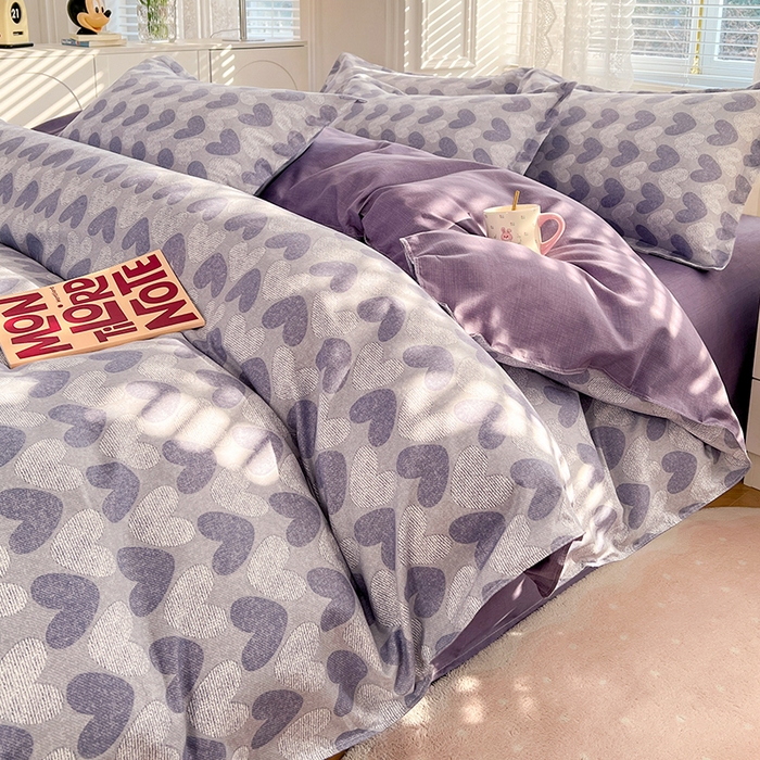 91家纺网 家纺一手货源 找家纺 世爵家纺 2023新款亲肤印花磨毛四件套 心海