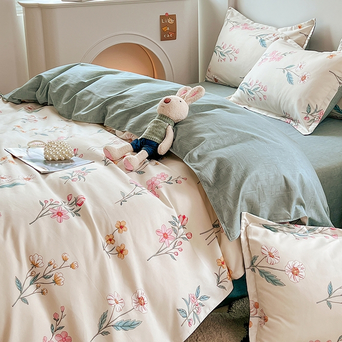 91家纺网 家纺一手货源 找家纺 世爵家纺 2023新款亲肤印花磨毛四件套 幽兰情思