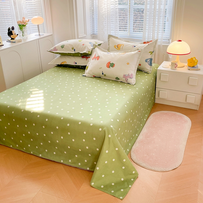 91家纺网 家纺一手货源 找家纺 世爵家纺 2023新款亲肤印花磨毛四件套 恐龙宝贝