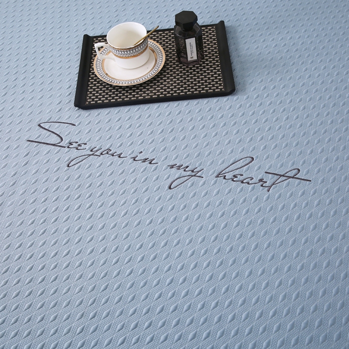 91家纺网 家纺一手货源 找家纺 宜家坊 2025新款A类PE中分子绣花软凉席-雅致 床席款-雅致蓝