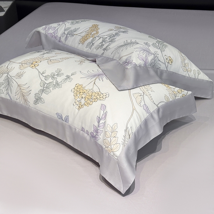 91家纺网 家纺一手货源 找家纺 宜家坊 2025春夏新款莱赛尔天丝夏被嵌绳款数码印花单夏被夏被四件套单床笠单床单款 析漫枝