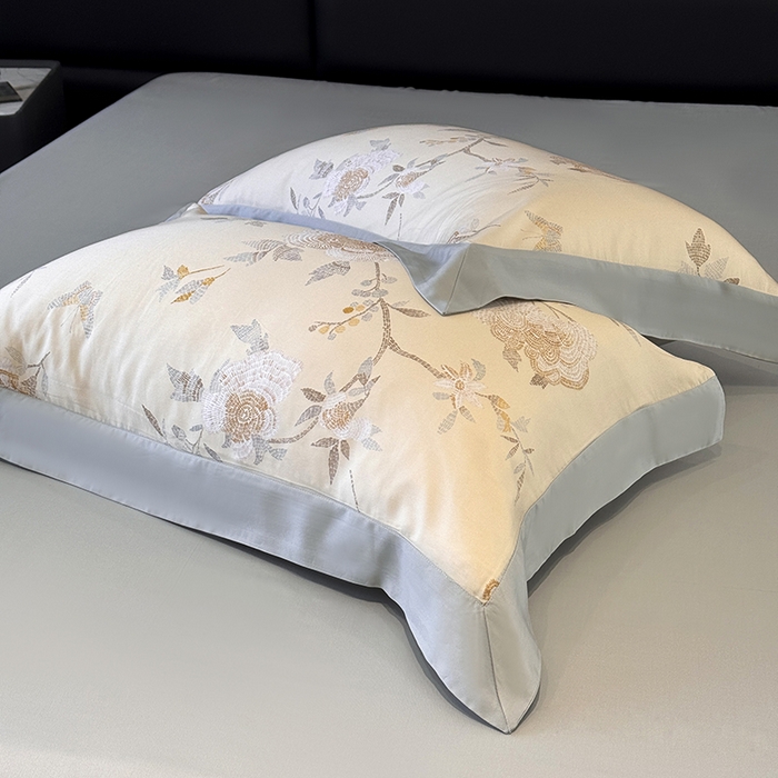 91家纺网 家纺一手货源 找家纺 宜家坊 2025春夏新款莱赛尔天丝夏被嵌绳款数码印花单夏被夏被四件套单床笠单床单款 妍艺