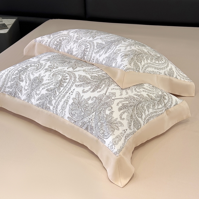 宜家坊 2025春夏新品莱赛尔天丝数码印花单床笠单床单单枕套 风止弦（B版珍珠腮红）-枕套