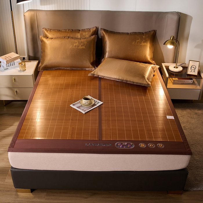 91家纺网 家纺一手货源 找家纺 （总）鑫琪莱家纺 2025新款双面竹席冰丝席竹凉席学生宿舍席子