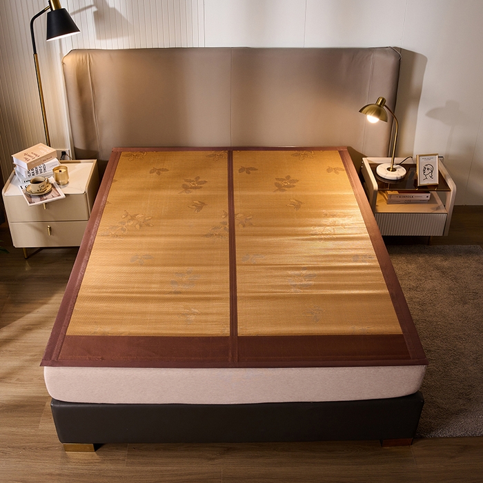 91家纺网 家纺一手货源 找家纺 鑫琪莱家纺 2025新款双面竹席冰丝席竹凉席学生宿舍席子 草本-薰衣草-