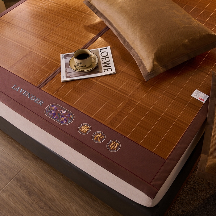 91家纺网 家纺一手货源 找家纺 鑫琪莱家纺 2025新款双面竹席冰丝席竹凉席学生宿舍席子 草本-薰衣草-