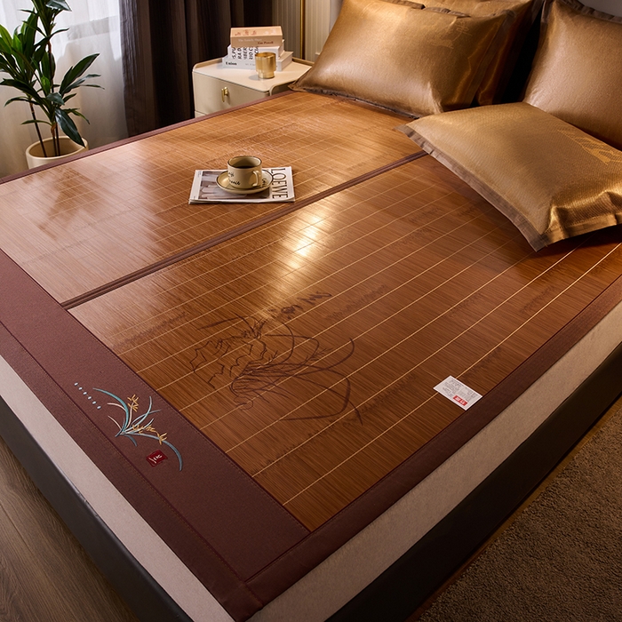 鑫琪莱家纺 2025新款双面竹席冰丝席竹凉席学生宿舍席子 国风-幽兰-