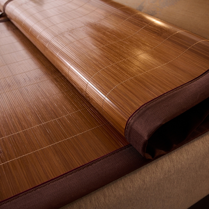 91家纺网 家纺一手货源 找家纺 鑫琪莱家纺 2025新款双面竹席冰丝席竹凉席学生宿舍席子 草本-茶香-